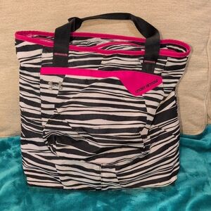 Under Armour Black & White Zebra Print Tote with Hot Pink Trim